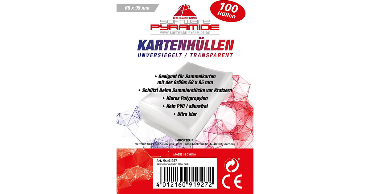 Sammelkarten Hüllen 100er Pack Sammelkarten Hüllen 100er Pack von ak tronic