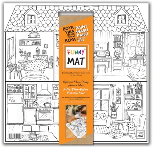 Funny Mat White 40X40cm - Mein schönes Zuhause von akademi ÇOCUK