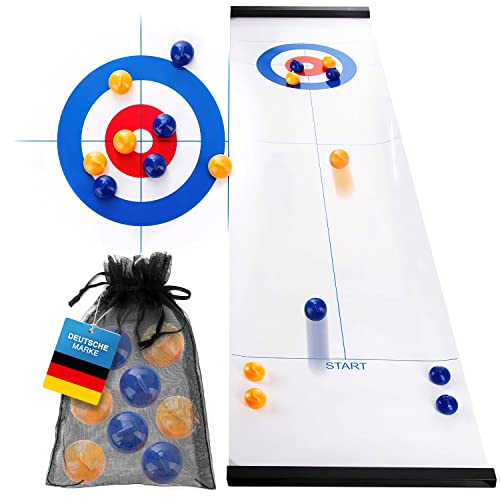 all Kids United® Curling Table-top Spiel-Set - Familienspiel Eisstockschießen Brettspiel - Bowling auf EIS Tischspiel Reisespiel für Kinder und Erwachsene von all Kids United