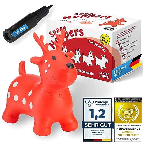 all Kids United® Hüpftier Sprungpferd - Hüpfpferd Sprungtier + Pumpe (REH) von all Kids United