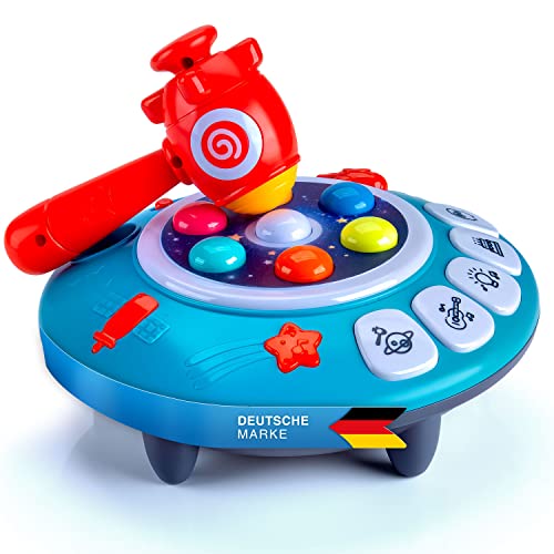 all Kids United® Whack a Mole Kinder Musik-Spiel mit Soundeffekten; Hau den Maulwurf Familien-Brettspiel Gesellschaftsspiel für Kids ab 3 Jahren von all Kids United