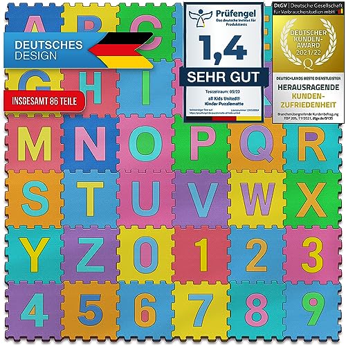 all kids United® Kinder Puzzlematte - Kinderteppich Spiel-Teppich Schadstofffrei Spielmatte Eva Schaumstoff-Matte von all Kids United