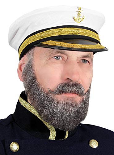 Kapitänsmütze mit Anker verziert Seemann maritim Kreuzfahrt Kapitän Schiff Seefahrer von all4yourparty