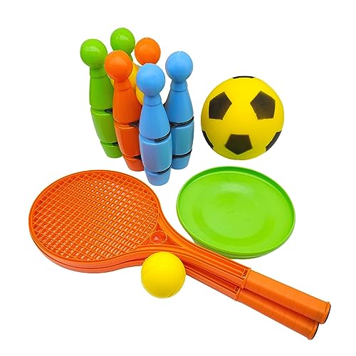 alldoro 60042 XXL-Outdoor-Spiel-Set, Kunststoff, mit Kegelspiel, Fußball, Wurfscheibe und Soft-Tennisspiel, Tragetasche alldoro 60042 XXL-Outdoor-Spiel-Set, Kunststoff, mit Kegelspiel, Fußball, Wurfscheibe und Soft-Tennisspiel, Tragetasche von alldoro