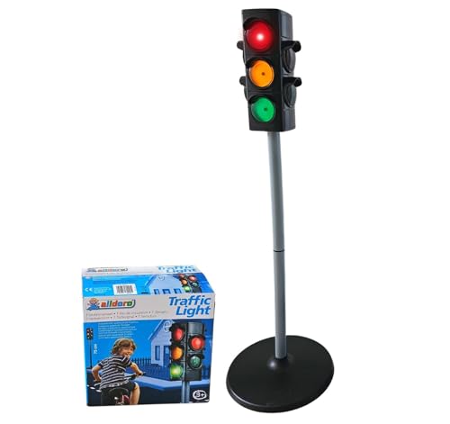 alldoro 60095 Verkehrsampel, Ampel für Kinder mit breitem Fuß, ca. 75 cm hoch, mit 2 Fahrzeug-und 2 Fußgängerampeln, batteriebetrieben, 2 Leuchtmodi und Schalter alldoro 60095 Verkehrsampel, Ampel für Kinder mit breitem Fuß, ca. 75 cm hoch, mit 2 Fahrzeug-und 2 Fußgängerampeln, batteriebetrieben, 2 Leuchtmodi und Schalter von alldoro