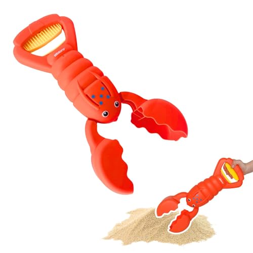 alldoro 60177 Sand Snapper - Kunststoff - Einhand-Bagger im Krebs-Design, Sandgreifer für Kinder ab 3 Jahren, 34,5 cm lang, Peach von alldoro