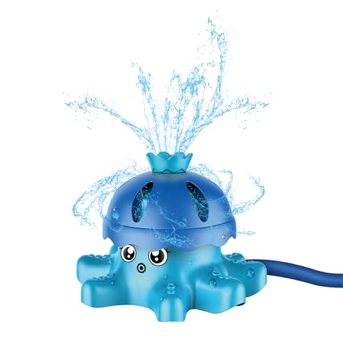 alldoro 60213 Wassersprinkler Oktopus - für Kinder ab 3 Jahren - mit Gartenschlauchanschluss - blau - 15,5 x 14 x 11 cm von alldoro