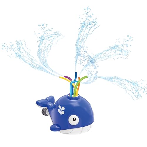 alldoro 60214 Wassersprinkler Wal - für Kinder ab 3 Jahren - mit wasserspritzenden Schläuchen - bunt - 14 x 12 x 20 cm von alldoro