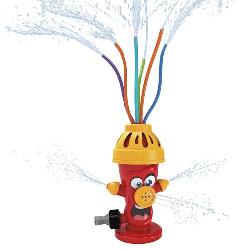 alldoro 60215 Wassersprinkler Hydrant - für Kinder ab 3 Jahren - mit wasserspritzenden Schläuchen - bunt – 13,5 x 9,5 x 22,5 cm von alldoro