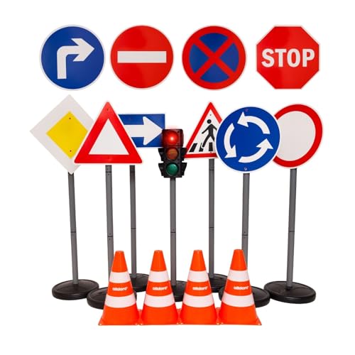 alldoro 60230 XXL-Verkehrsset mit Ampel, 10 Verkehrszeichen und 4 Pylonen für Kinder, zum Spielen und zur Verkehrserziehung, 75 cm hoch alldoro 60230 XXL-Verkehrsset mit Ampel, 10 Verkehrszeichen und 4 Pylonen für Kinder, zum Spielen und zur Verkehrserziehung, 75 cm hoch von alldoro