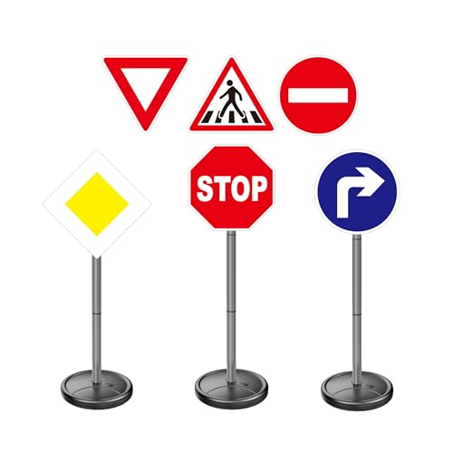 alldoro 60231 Verkehrszeichen - 6er Set Verkehrsschilder für Kinder mit befüllbaren Ständern und Clips, zur Verkehrserziehung, 75 cm hoch, Weiß alldoro 60231 Verkehrszeichen - 6er Set Verkehrsschilder für Kinder mit befüllbaren Ständern und Clips, zur Verkehrserziehung, 75 cm hoch, Weiß von alldoro