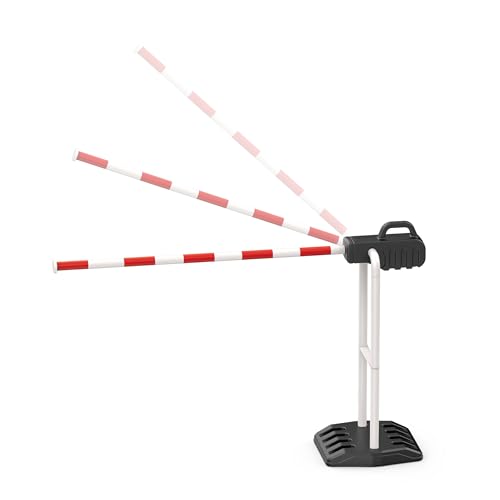alldoro 60233 Verkehrsschranke mit Schlagbaum und befüllbarem Standfuß, 110 x 68 cm, Verkehrskunde für Kinder, rot-weiß von alldoro