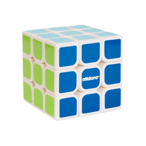 alldoro 60338 Flexi Cube Zauberwürfel 3x3x3, Kantenlänge ca. 5,5 cm, 3D Magic Puzzle, magischer Würfel, Speedcube als Logik & Fingerspielzeug, für Kinder und Erwachsene, klassisch 3x3 eckig, bunt von alldoro