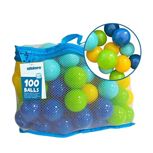 alldoro 60382 100 Bälle für Bällebad aus Kunststoff, je 6 cm Durchmesser, bunt, für Kleinkinder, inkl. Netztragetasche alldoro 60382 100 Bälle für Bällebad aus Kunststoff, je 6 cm Durchmesser, bunt, für Kleinkinder, inkl. Netztragetasche von alldoro