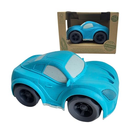 alldoro 60401 Spielfahrzeug für Kinder, Rennauto, 14,5 cm groß, aus Kunststoff-Weizenstroh-Gemisch, ecofriendly, farbig Sortiert von alldoro