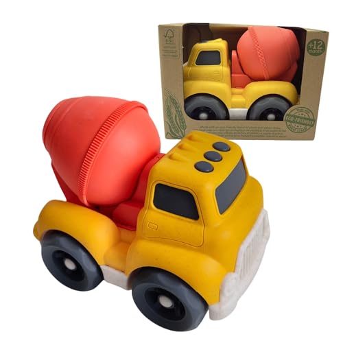 alldoro 60403 Spielfahrzeug Betonmischer für Kinder, 18 cm groß, aus Kunststoff-Weizenstroh-Gemisch, ecofriendly von alldoro