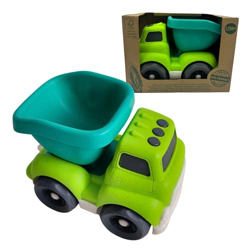 alldoro 60404 Spielfahrzeug Kipplaster für Kinder, 18 cm groß, aus Kunststoff-Weizenstroh-Gemisch, ecofriendly von alldoro