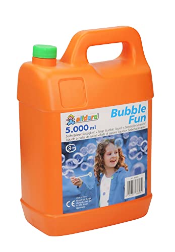 alldoro 60658 Bubble Fun Seifenblasenflüssigkeit im 5000 ml Kanister, Seifenwasser als 5 Liter XXL Vorrat, Nachfüllkanister für Bunte & große Seifenblasen, für Kinder, Erwachsene, Partys & Events von alldoro