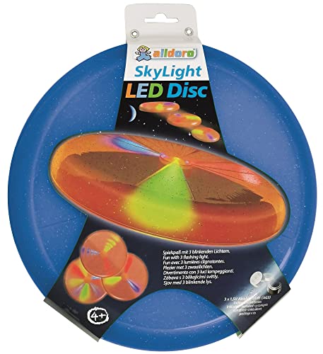 alldoro 63018 Sky Light Disc, Wurfscheibe Ø ca. 27 cm, Frisbeescheibe mit 3 LEDs, für Strand, Garten und Outdoor, Wurfspiel für Kinder ab 4 Jahren & Erwachsene, blau alldoro 63018 Sky Light Disc, Wurfscheibe Ø ca. 27 cm, Frisbeescheibe mit 3 LEDs, für Strand, Garten und Outdoor, Wurfspiel für Kinder ab 4 Jahren & Erwachsene, blau von alldoro