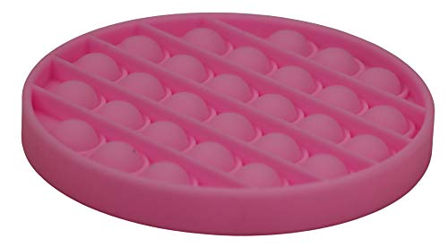 alldoro 63043 Push & Play Silikon Fidget Spielzeug ca. 12 cm rund, Pop it Anti Stress Fingerspielzeug, Bubble Push Toy für Stressabbau, Geschicklichkeitsspiel für Kinder und Erwachsenen, Pink von alldoro