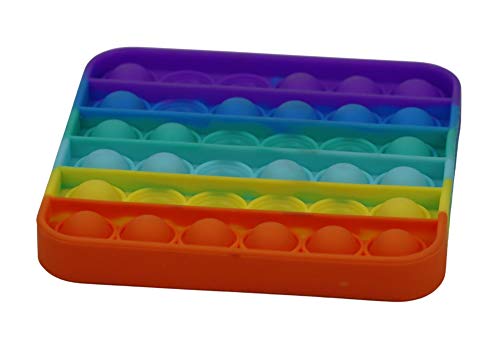 alldoro 63049 Play Silikon Fidget Spielzeug ca. 12 cm eckig, Pop it Anti Stress Fingerspielzeug, Bubble Push Toy für Stressabbau, Geschicklichkeitsspiel für Kinder und Erwachsenen, Regenbogen, Quadrat alldoro 63049 Play Silikon Fidget Spielzeug ca. 12 cm eckig, Pop it Anti Stress Fingerspielzeug, Bubble Push Toy für Stressabbau, Geschicklichkeitsspiel für Kinder und Erwachsenen, Regenbogen, Quadrat von alldoro