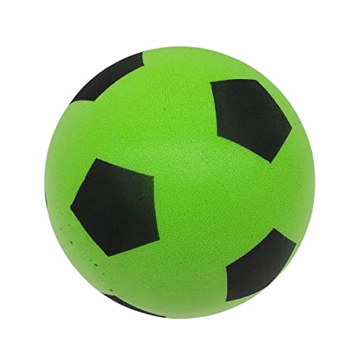 alldoro 63104 Schaumstoffball, 20 cm, 153 g, Grün, im Fußball-Design für Kinder ab 18 Monaten, drinnen und draußen von alldoro