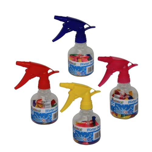alldoro 68989 Mini Wasserbombenpumpe 12er Set inkl. 50 bunter Ballons, 275 ml Volumen, 4 Farben, Garten-Spielzeug für sommerlichen Wasserspaß alldoro 68989 Mini Wasserbombenpumpe 12er Set inkl. 50 bunter Ballons, 275 ml Volumen, 4 Farben, Garten-Spielzeug für sommerlichen Wasserspaß von alldoro