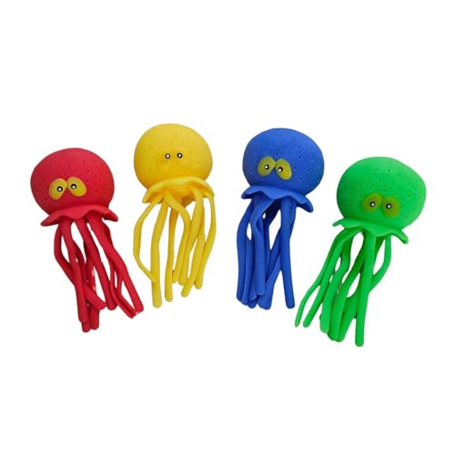 alldoro 68990 Splashing Oktopus 12er Set, Wasserspritztiere aus TPR mit Schwammkern, für Kinder ab 6 Jahren, für Garten und Badewanne, bunt, 16 cm von alldoro