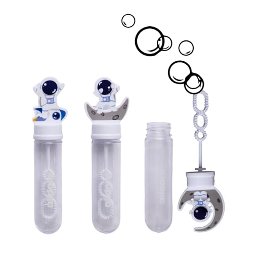 alldoro 68999 Mini Seifenblasen Astronaut 24er Set, 35 ml pro Stab, mit Figuren in 3 Designs, Outdoor-Partyspiel & Mitgebsel für Kindergeburtstag von alldoro