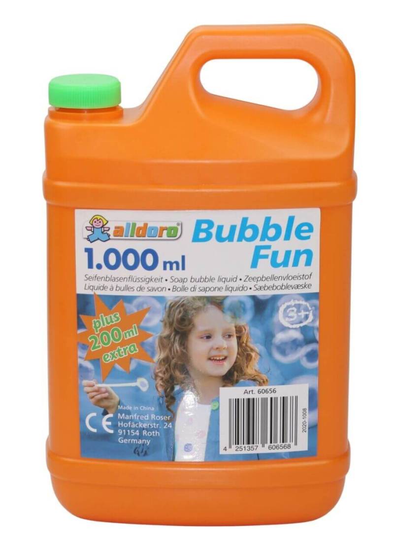 alldoro - Bubble Fun Seifenlauge, 1,2 Liter Nachfüllkanister von alldoro