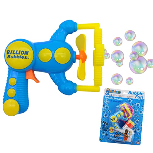 alldoro 4694 Bubble Fun Seifenblasenpistole mit 59ml Seifenlauge, elektrische Seifenblasen Maschine mit 4 Öffnungen, Pistole mit Propeller ca. 22 x 7 x 15 cm, für Kinder ab 3 Jahren, 2-fach sortiert von alldoro