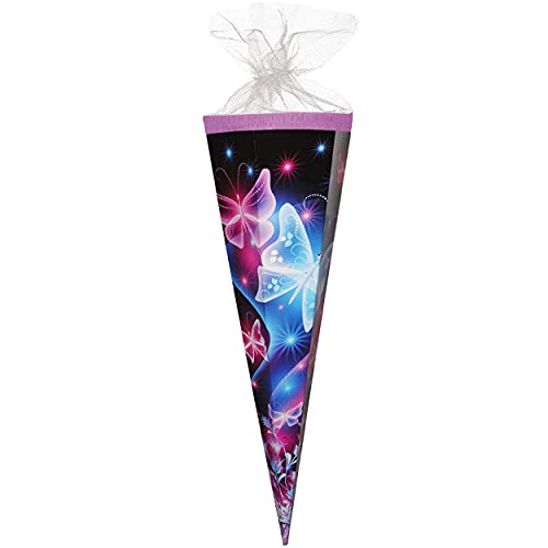 alles-meine.de GmbH 3-D Glitzer Effekt ! Schultüte - Schmetterlinge - lila & violett - 85 cm - eckig - Tüll Abschluß - Zuckertüte - mit/ohne Kunststoff Spitze - Goldbuch .. von alles-meine.de GmbH