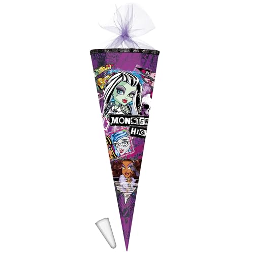 Schultüte - Monster High - 50 cm - rund - mit Tüllabschluß - Zuckertüte - mit/ohne Kunststoff Spitze - Nestler - Mädchen - Vampire Puppen/Frankie Stei.. von alles-meine.de GmbH