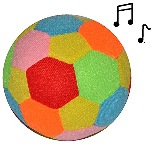 1 Stück: bunter Softball/Stoffball - mit Rassel für Kinder - lustiger Ball 12 cm - Fitnessball Knautsch/Stressball für Kinder Baby Antistressball - Motori.. von alles-meine.de GmbH