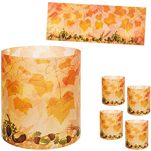 alles-meine.de GmbH 10 Stück - kleine Tischlichter Motiv frei wählbar Kastanien & Bunte Blätter - Herbst 10 cm - Licht - für Teelichter/Batterie LED Lichter & Kerzen - Wi.. von alles-meine.de GmbH