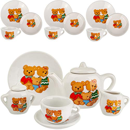17 TLG. Set Puppengeschirr/Teeservice & Kaffeeservice - Teddybär - Tiere - Geschirr Porzellan/Keramik - Porzellangeschirr - Kinderküche - Picknickset Pu.. von alles-meine.de GmbH