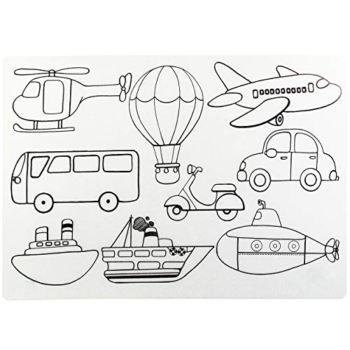 alles-meine.de GmbH 2 Stück Mal & Bastel & Knet - Unterlagen/Schreibtischunterlagen - Autos - Flugzeuge & Fahrzeuge - 48 cm * 34 cm - zum bemalen anmalen - Platzdeckchen - ab.. von alles-meine.de GmbH