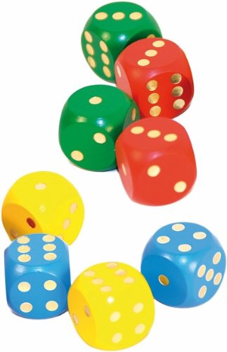 alles-meine.de GmbH 2 Stück: Würfel groß/Holzwürfel Holz bunt 3 cm - Augenwürfel - rot blau gelb - Spielzeugwürfel/Spiel Brettspiel - Würfelspiel - Würfeln für Kinder & Erwac.. alles-meine.de GmbH 2 Stück: Würfel groß/Holzwürfel Holz bunt 3 cm - Augenwürfel - rot blau gelb - Spielzeugwürfel/Spiel Brettspiel - Würfelspiel - Würfeln für Kinder & Erwac.. von alles-meine.de GmbH