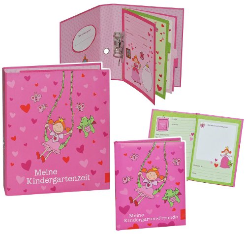 2 TLG. Set: Ringbuch/Sammelordner Meine Kindergartenzeit Album + Freundebuch - Kindergarten/Dokumente A4 - Prinzessin Freunde - Ordner als Fotobuch / .. von alles-meine.de GmbH