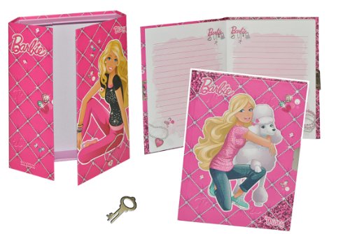 2 TLG. Set: Tagebuch/Notizbuch Barbie - mit Schloss und Ordner - rosa pink Mädchen Barbie-Puppe Puppe von alles-meine.de GmbH