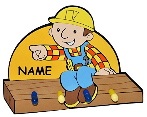 3-D Garderobe - Bob der Baumeister incl. Namen - mit 4 Kleiderhaken Moosgummi - Garderobenhaken Wandhaken Kinder Kindergarderobe Kind Wandgarderobe Haken - Kl.. 3-D Garderobe - Bob der Baumeister incl. Namen - mit 4 Kleiderhaken Moosgummi - Garderobenhaken Wandhaken Kinder Kindergarderobe Kind Wandgarderobe Haken - Kl.. von alles-meine.de GmbH