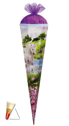3-D Schultüte - Einhorn mit Glittereffekt mit Holzspitze 85 cm - mit Tüllabschluß 6 ckig - mit Holzspitze Roth - Pferde für Mädchen 3-D Schultüte - Einhorn mit Glittereffekt mit Holzspitze 85 cm - mit Tüllabschluß 6 ckig - mit Holzspitze Roth - Pferde für Mädchen von alles-meine.de GmbH