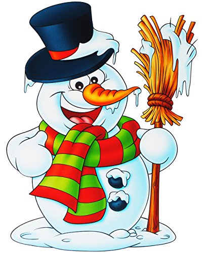 alles-meine.de GmbH 3 Stück XL Fensterbilder - lustiger Schneemann - Winter & Weihnachtsmotive - statisch haftend - selbstklebend + wiederverwendbar/Weihnachten - Schneem.. von alles-meine.de GmbH