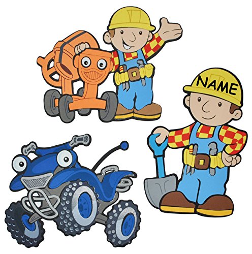 3 TLG. Set: 3-D Wandbild/Wandtattoo/Türschild - Bob der Baumeister incl. Namen - aus Moosgummi - Sprinti Baustelle Wandsticker Wanddeko für Kinderzimmer K.. 3 TLG. Set: 3-D Wandbild/Wandtattoo/Türschild - Bob der Baumeister incl. Namen - aus Moosgummi - Sprinti Baustelle Wandsticker Wanddeko für Kinderzimmer K.. von alles-meine.de GmbH