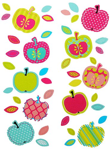 alles-meine.de GmbH 42 TLG. Set XL Wandtattoo Bunte Äpfel - Wandsticker Apfel Frucht Obst rosa Aufkleber Wandaufkleber - selbstklebend für Wohnzimmer und Kinderzimmer Deko Sticke von alles-meine.de GmbH