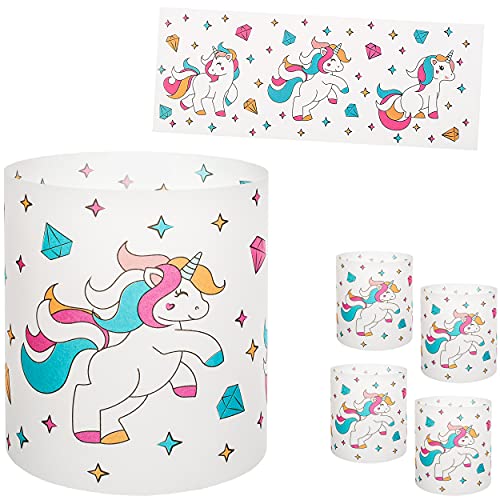 alles-meine.de GmbH 5 Stück - kleine Tischlichter Motiv frei wählbar Einhorn & Sterne 10 cm - Licht - für Teelichter/Batterie LED Lichter & Kerzen - Windlicht - Tischdeko.. von alles-meine.de GmbH