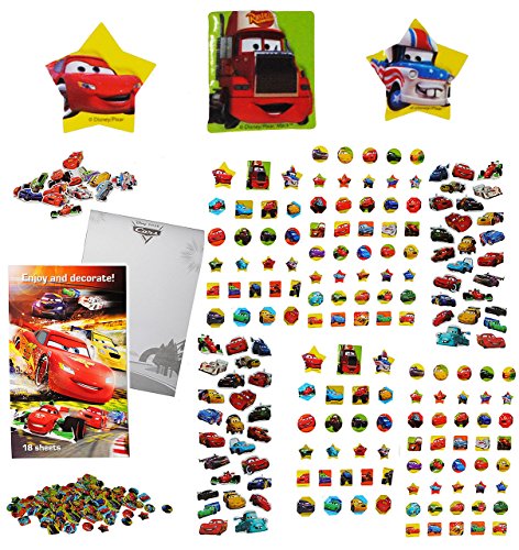500 TLG. XXL Set: Sticker & Malblock - Disney Cars - Lightning McQueen - 3-D Aufkleber & Normale - mit AusmalBlock - groß - Auto Fahrzeuge Car Autos - Mc .. von alles-meine.de GmbH