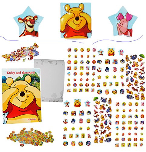 500 TLG. XXL Set: Sticker & Malblock - Disney Winnie The Pooh - 3-D Aufkleber & Normale - mit AusmalBlock - groß Puuh Tigger Teddy Bär Ferkel - Ausmalbuch.. von alles-meine.de GmbH