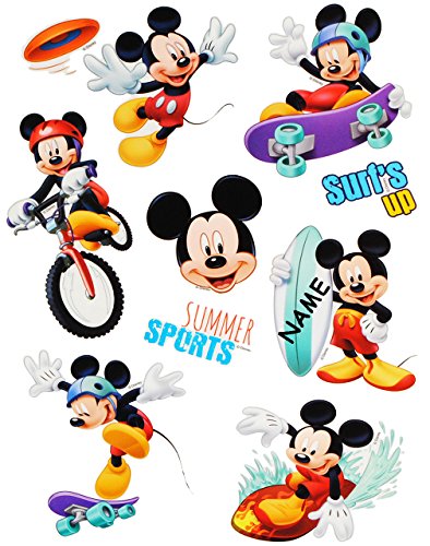 alles-meine.de GmbH 9 TLG. Set Fensterbilder - Mickey Mouse - incl. Name - Sticker Fenstersticker Aufkleber - statisch haftend/selbstklebend + wiederverwendbar - Fensterb.. von alles-meine.de GmbH