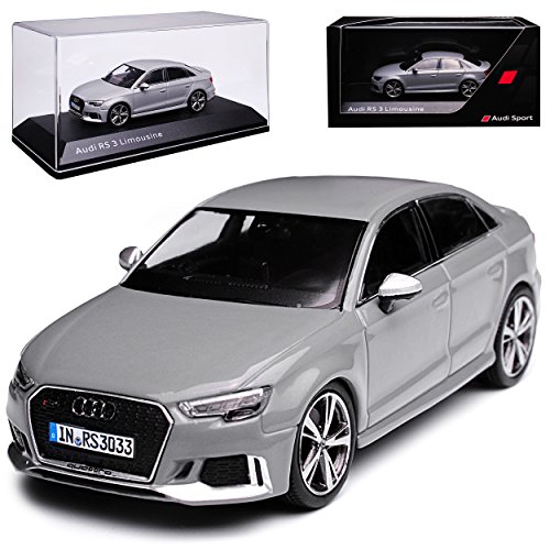 alles-meine.de GmbH A*u*d*i A3 RS3 8V 8VA Limousine Nardo Grau 3. Generation Ab 2012 Modell ab 2016 1/43 Kyosho i-Scale Modell Auto mit individiuellem Wunschkennzeichen von alles-meine.de GmbH